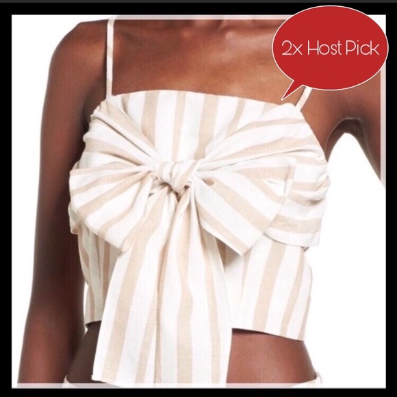 J.O.A. Tops - ❤️NWT Final Price! J.O.A.Striped Bow Crop Top